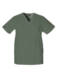 Unisex 3-Pocket V-Neck Top - 4876 - Olive