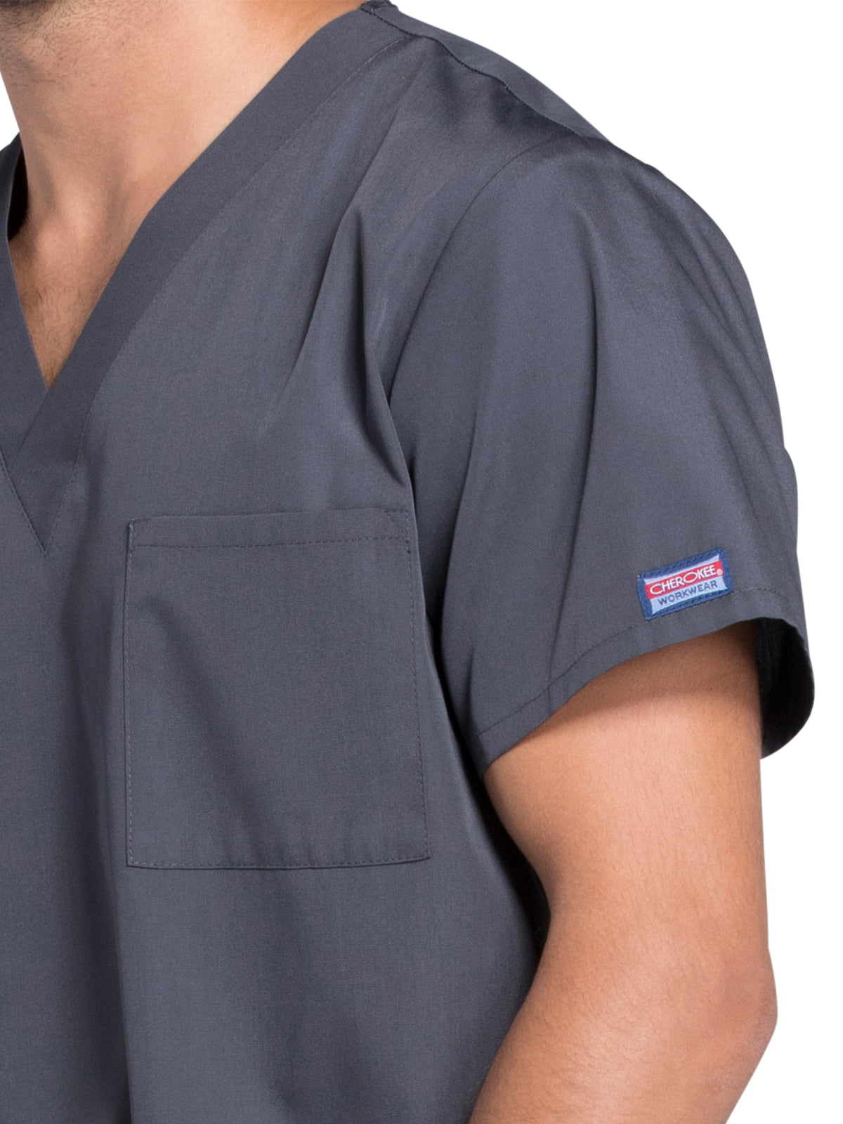 Unisex 3-Pocket V-Neck Scrub Top - 4876 - Pewter