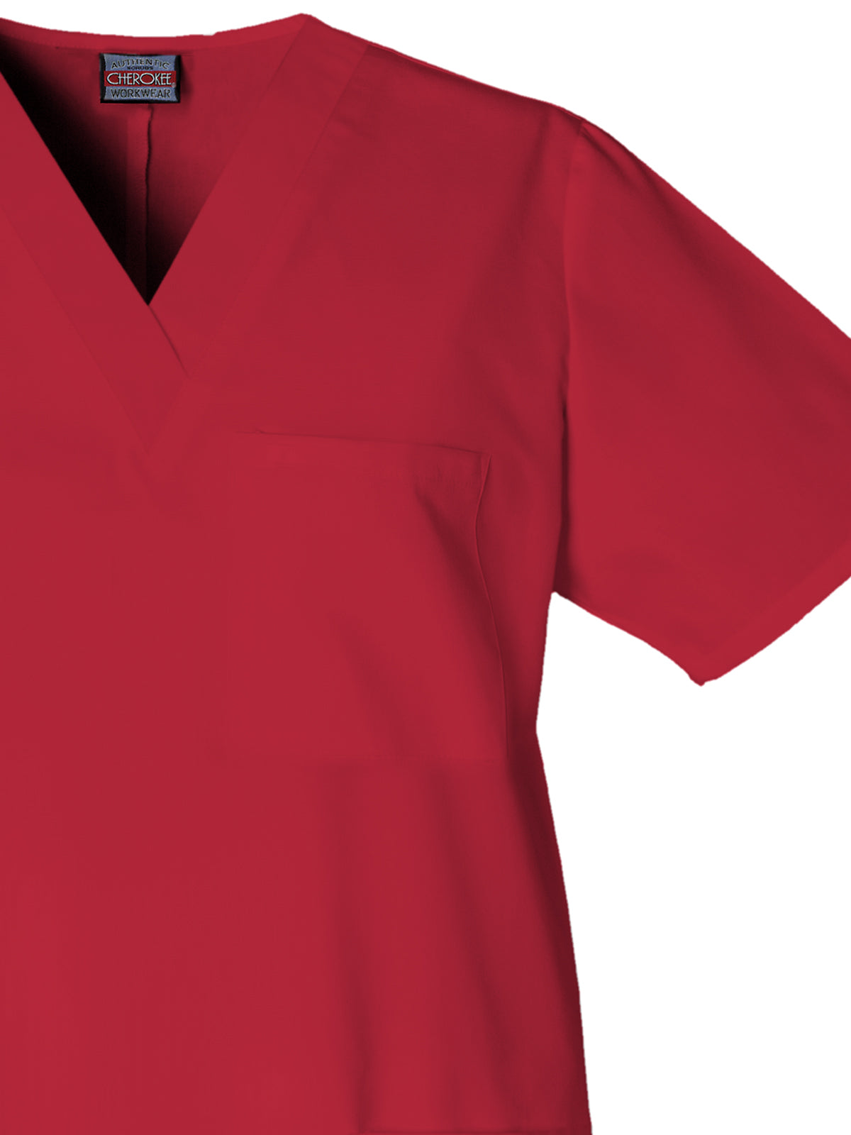 Unisex 3-Pocket V-Neck Scrub Top - 4876 - Red