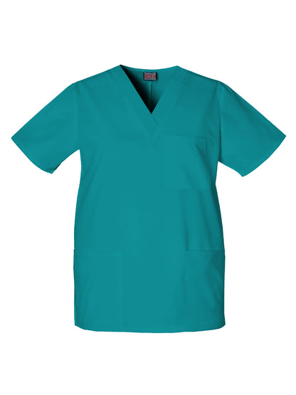 Unisex 3-Pocket V-Neck Scrub Top - 4876 - Teal Blue