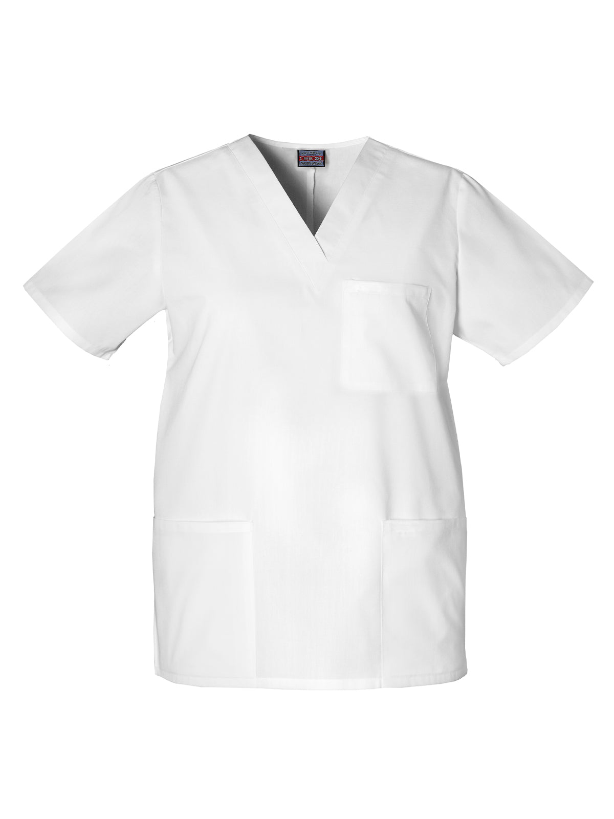 Unisex 3-Pocket V-Neck Scrub Top - 4876 - White