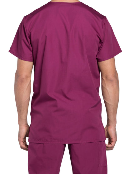 Unisex 3-Pocket V-Neck Scrub Top - 4876 - Wine