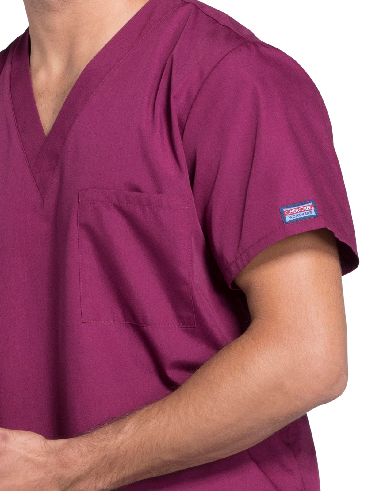 Unisex 3-Pocket V-Neck Scrub Top - 4876 - Wine