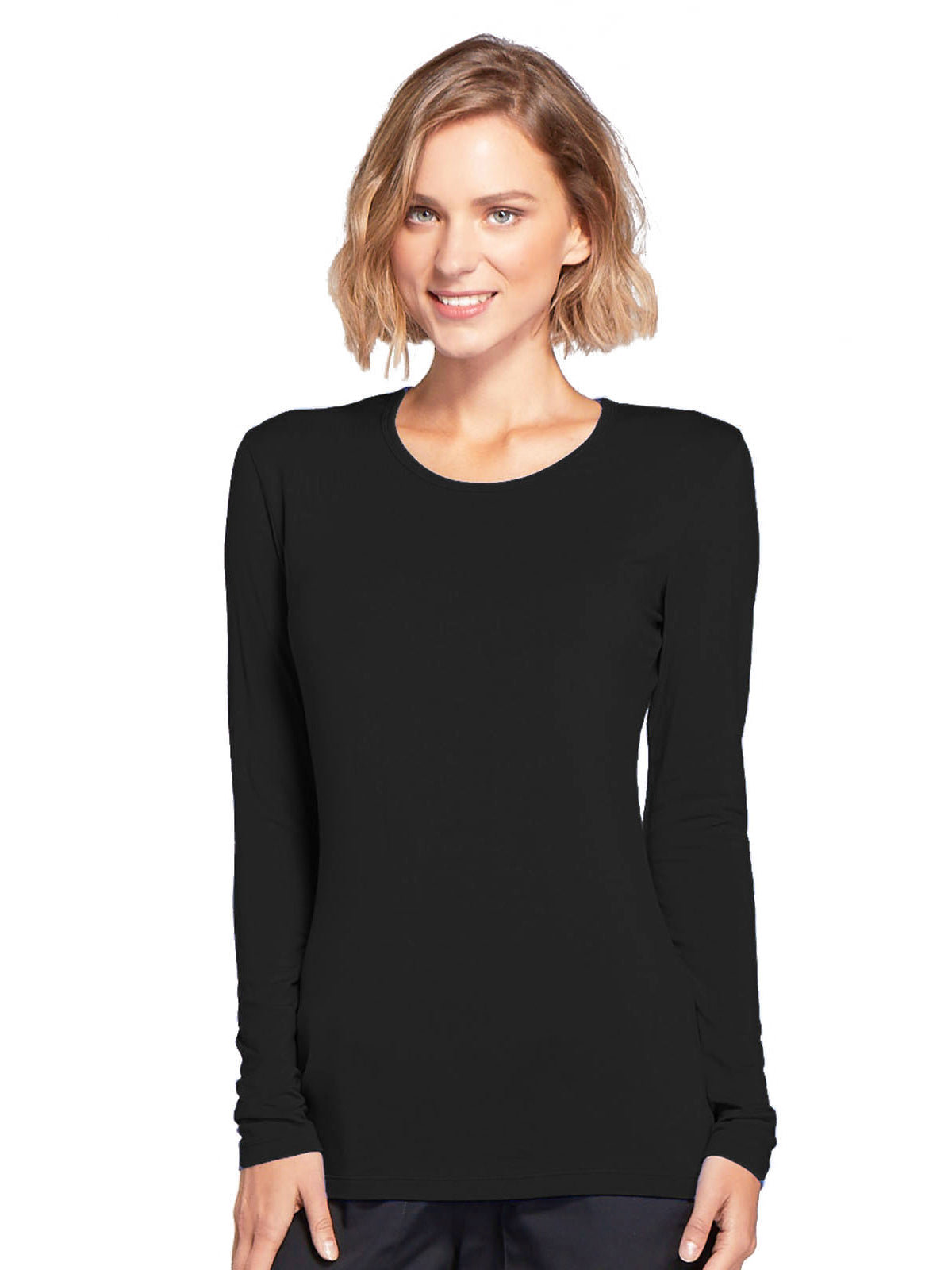 Women's Long Sleeve Underscrub Tee - 4881 - Black