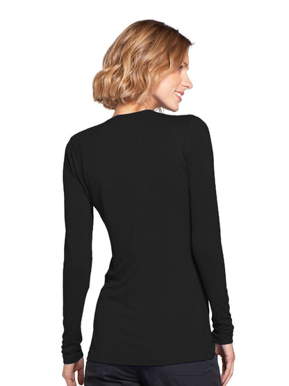 Women's Long Sleeve Underscrub Tee - 4881 - Black