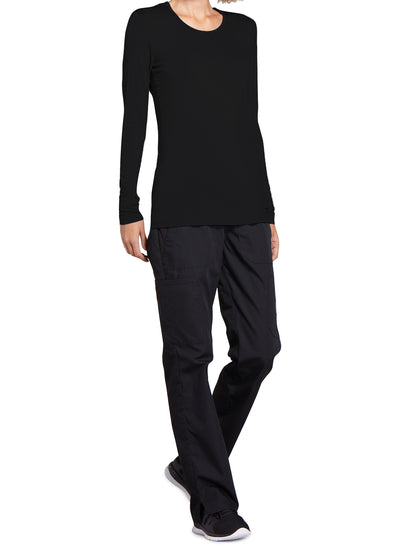 Women's Long Sleeve Underscrub Tee - 4881 - Black