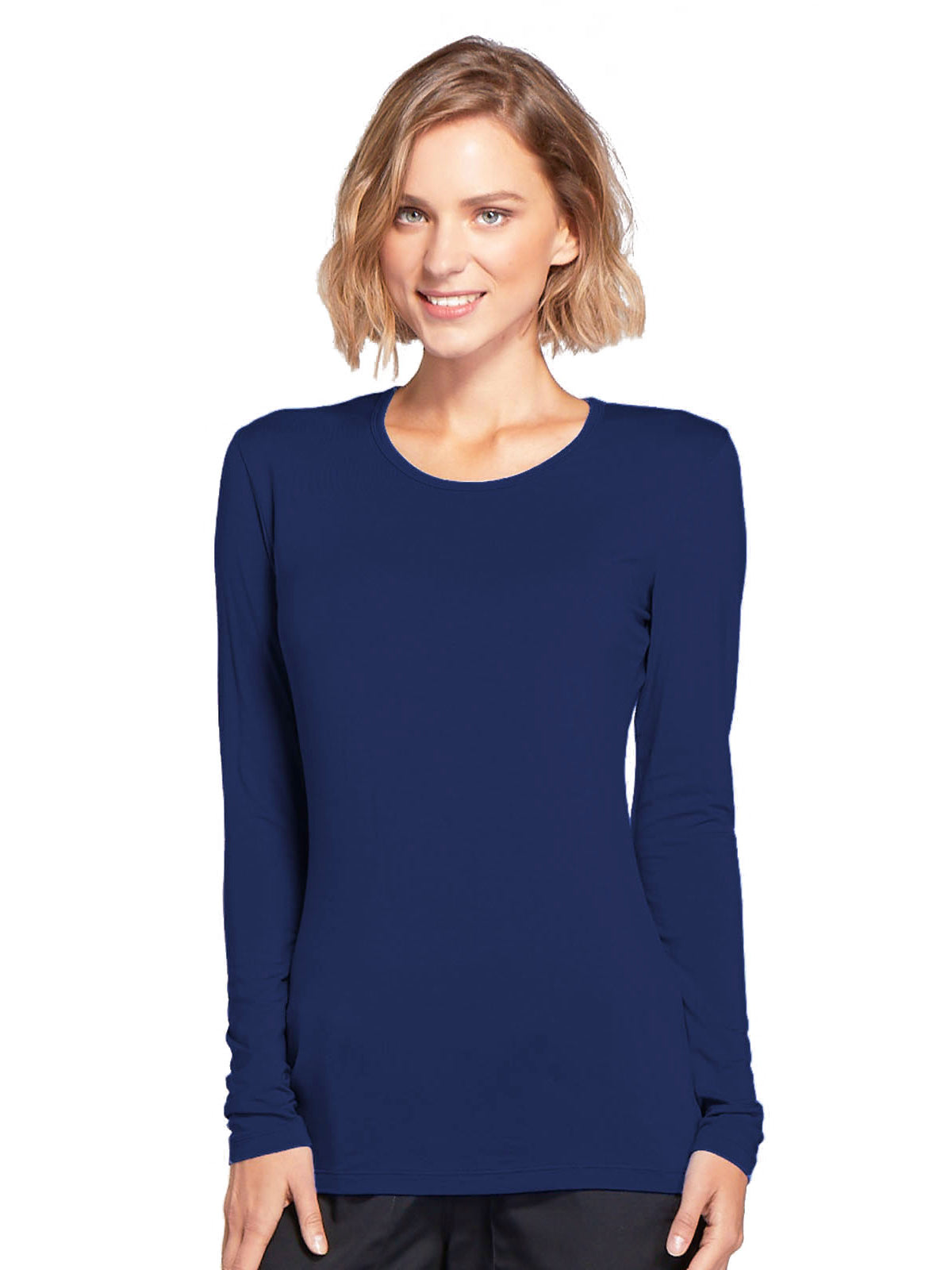 Women's Long Sleeve Underscrub Tee - 4881 - Navy