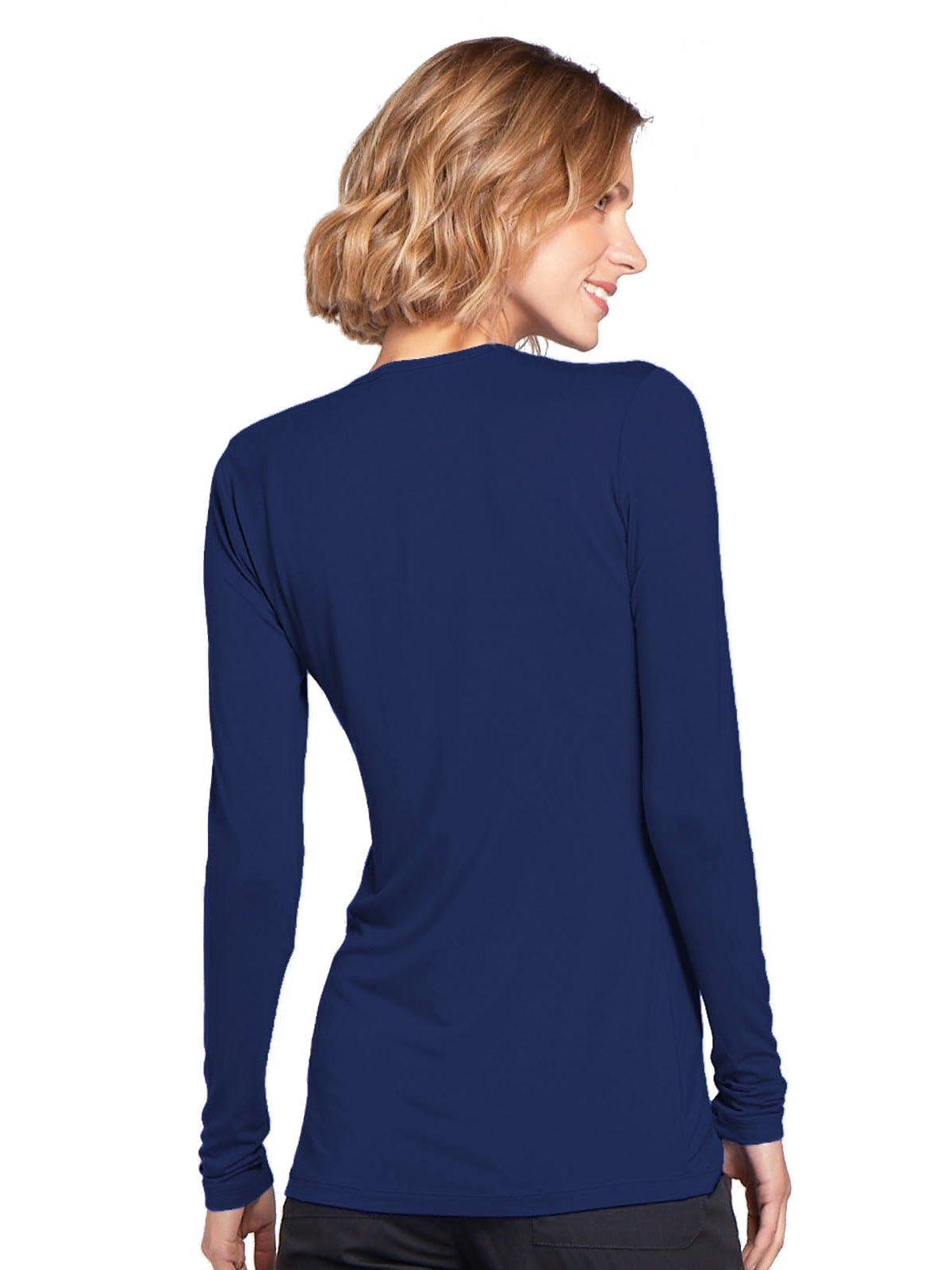 Women's Long Sleeve Underscrub Tee - 4881 - Navy