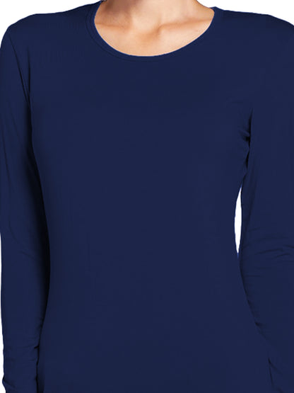 Women's Long Sleeve Underscrub Tee - 4881 - Navy