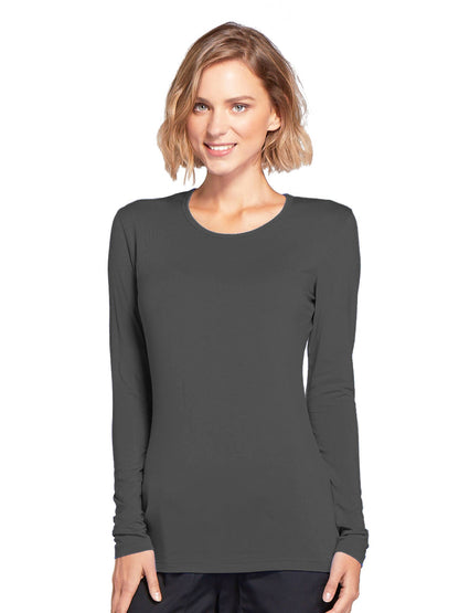 Women's Long Sleeve Underscrub Tee - 4881 - Pewter