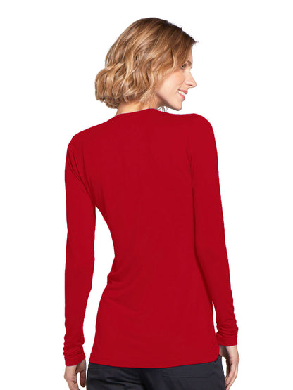 Women's Long Sleeve Underscrub Tee - 4881 - Red