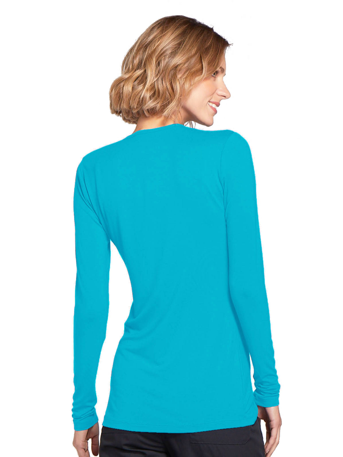 Women's Long Sleeve Underscrub Tee - 4881 - Turquoise