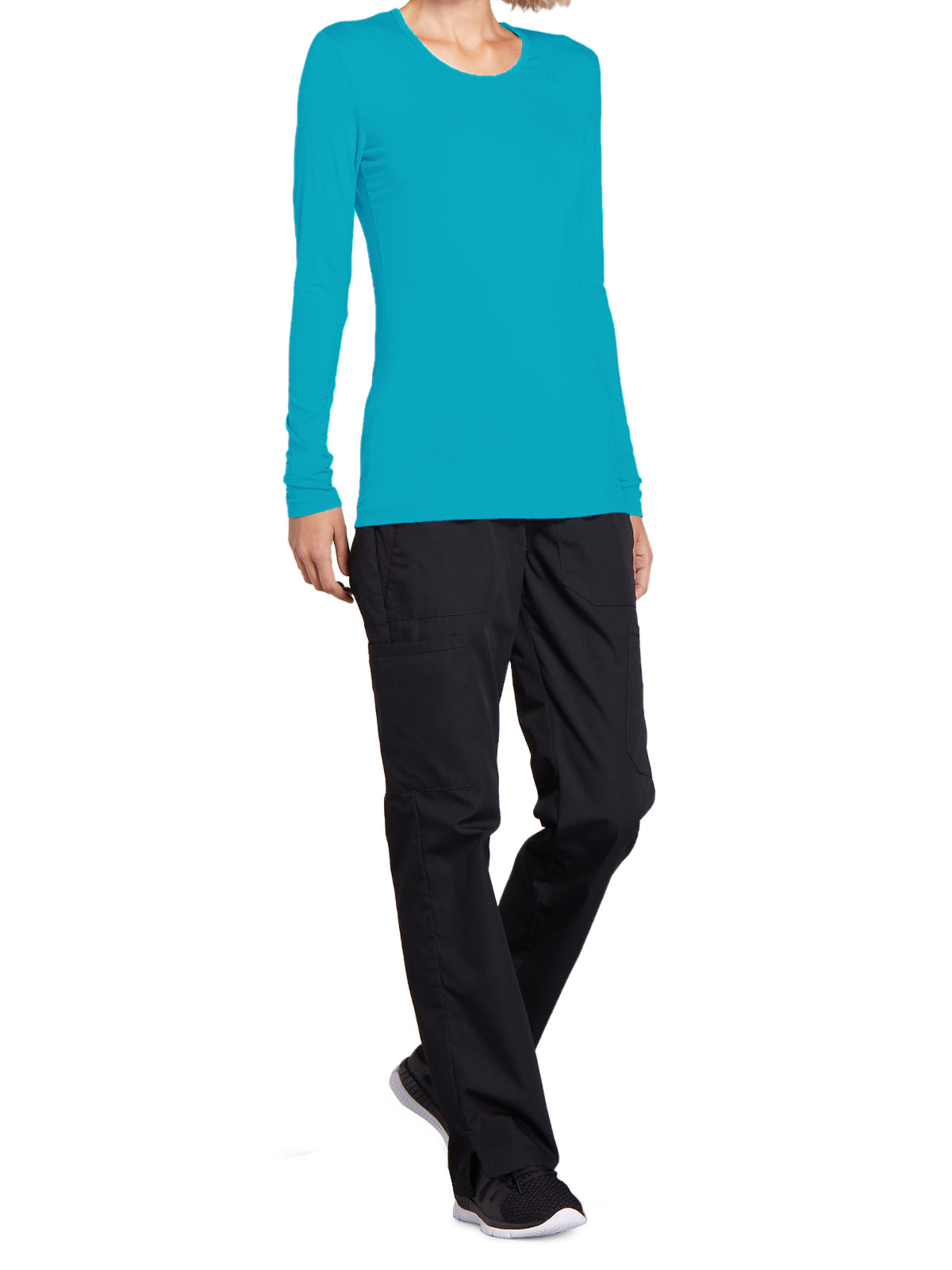 Women's Long Sleeve Underscrub Tee - 4881 - Turquoise