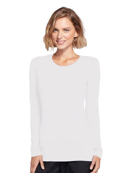 Women's Long Sleeve Underscrub Tee - 4881 - White