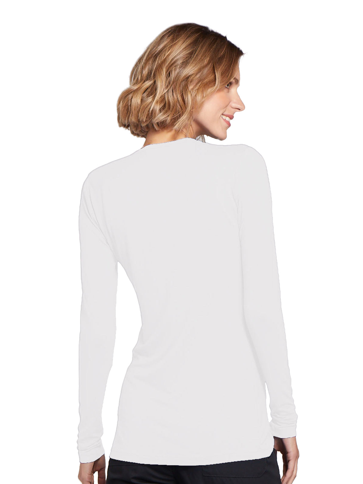 Women's Long Sleeve Underscrub Tee - 4881 - White