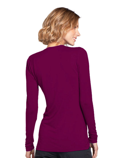 Women's Long Sleeve Underscrub Tee - 4881 - Wine