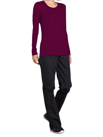 Women's Long Sleeve Underscrub Tee - 4881 - Wine