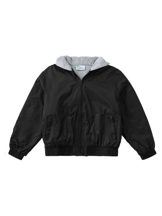 Children's Unisex Zip Front Bomber Jacket - 53402 - Black