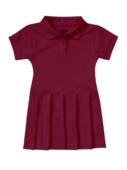 Girls' Pique Polo Dress for Preschool - 54120 - Burgundy