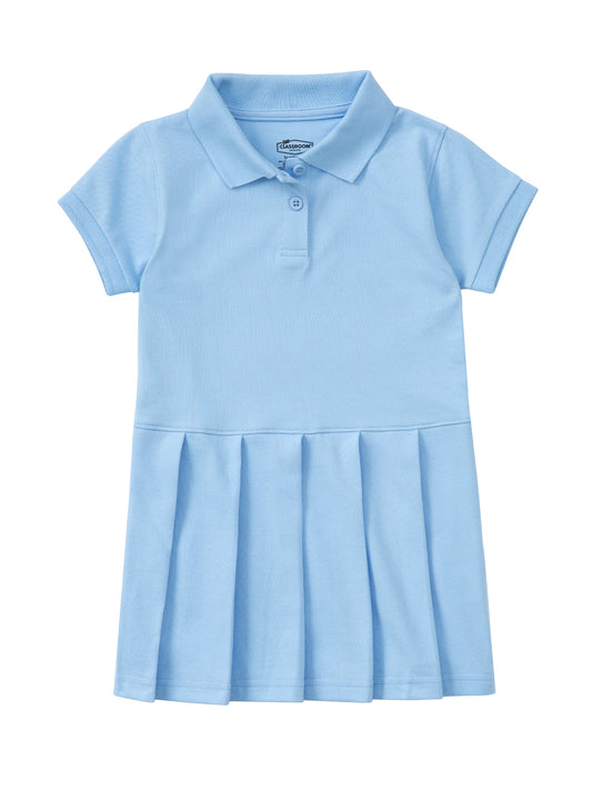 Girls' Pique Polo Dress for Preschool - 54120 - Light Blue