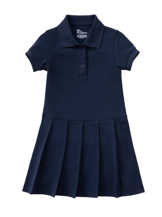 Girls' Pique Polo Dress for Children - 54121 - Dark Navy