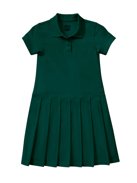 Girls' Pique Polo Dress for Children - 54121 - Hunter Green