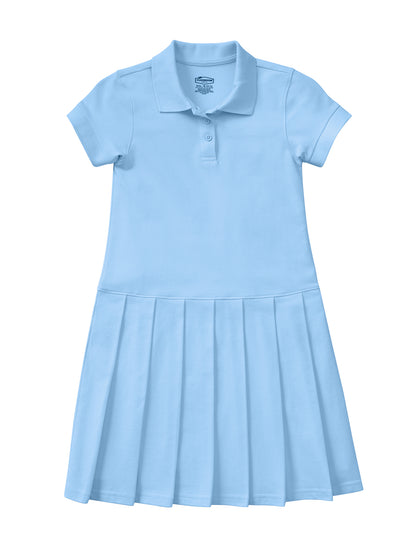 Girls' Pique Polo Dress for Children - 54121 - Light Blue