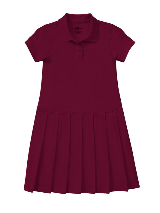 Girls' Pique Polo Dress for Youth - 54122 - Burgundy