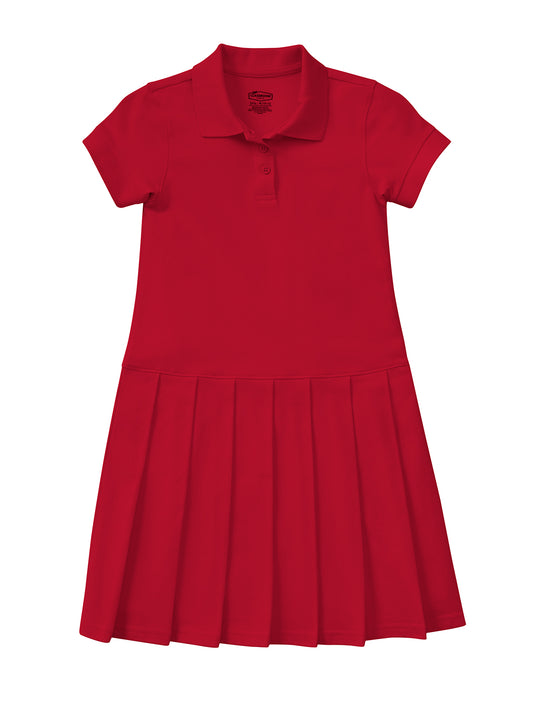 Girls' Pique Polo Dress for Youth - 54122 - Red