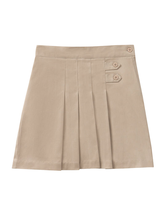 Girls' Stretch Pleated Tab Scooter - 55122AZ - Khaki