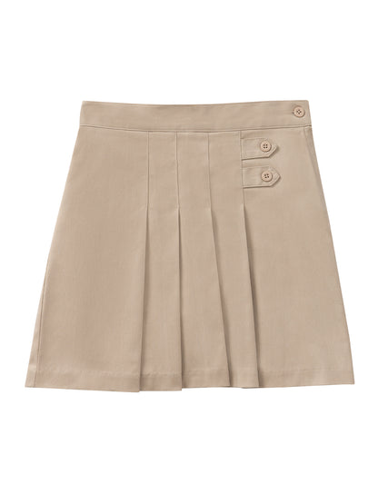 Girls' Plus Stretch Pleated Tab Scooter - 55123AZ - Khaki