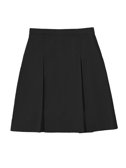 Girls' Longer Length Kick Pleat Skirt - 55791A - Black