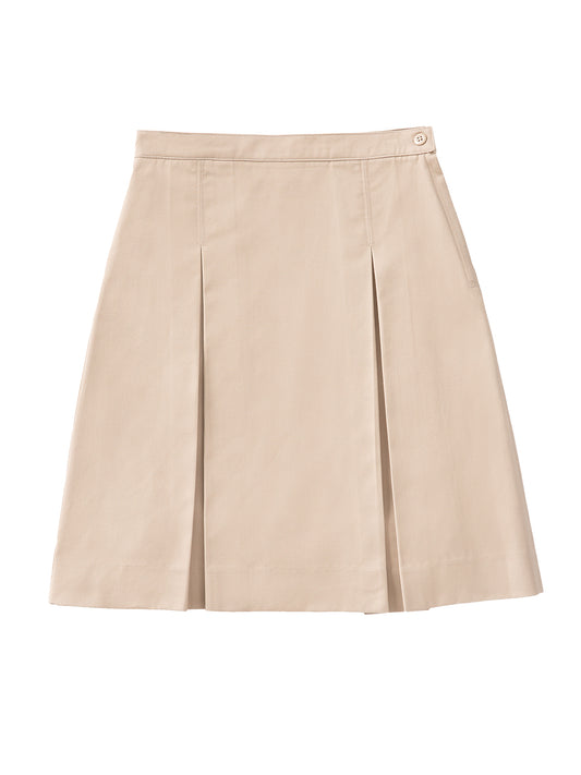 Girls' Longer Length Kick Pleat Skirt - 55791A - Khaki