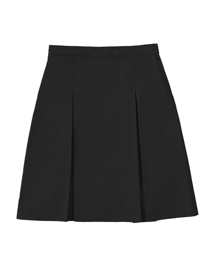 Girls' Adjustable Longer Length Kick Pleat Skirt - 55792A - Black