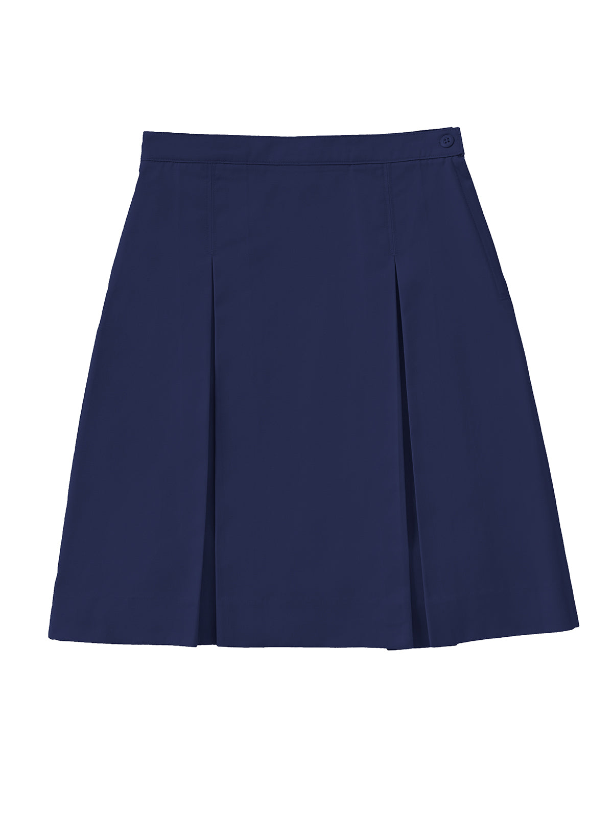 Girls' Adjustable Longer Length Kick Pleat Skirt - 55792A - Dark Navy