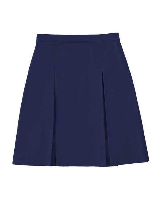 Girls' Adjustable Longer Length Kick Pleat Skirt - 55792A - Dark Navy