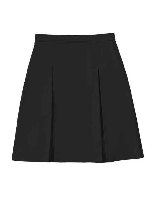 Girls' Plus Adjustable Longer Length Kick Pleat Skirt - 55793A - Black