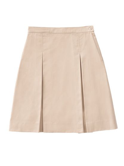 Junior Girls' Longer Length Kick Pleat Skirt - 55794 - Khaki