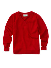 Youth Unisex Long Sleeve V-neck Sweater - 56702 - Red