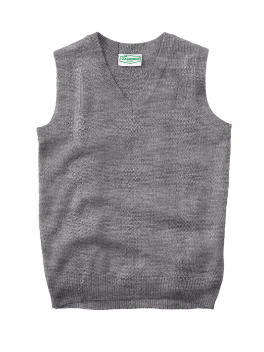 Youth Unisex V- Neck Sweater Vest - 56912 - Heather Gray