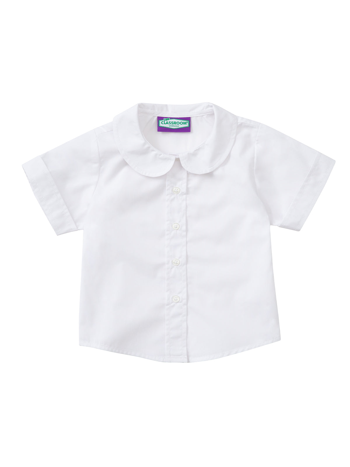 Girls' Preschool Short Sleeve Peter Pan Blouse - 57320 - White