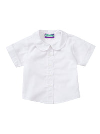 Girls' Short Sleeve Peter Pan Blouse - 57322 - White