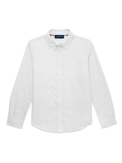 Girls' Long Sleeve Oxford Shirt - 57412 - White