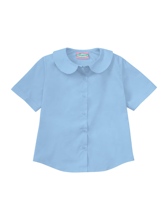 Girls' Short Sleeve Peter Pan Blouse - 57552 - Blue