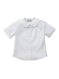 Girls' Short Sleeve Peter Pan Blouse - 57552 - White