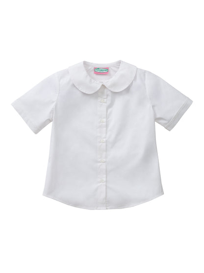 Girls' Short Sleeve Peter Pan Blouse - 57552 - White