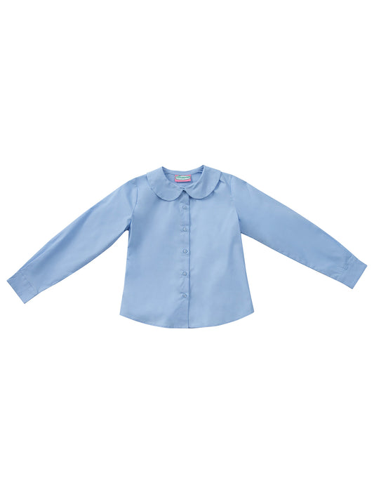 Girls' Long Sleeve Peter Pan Blouse - 57882 - Light Blue