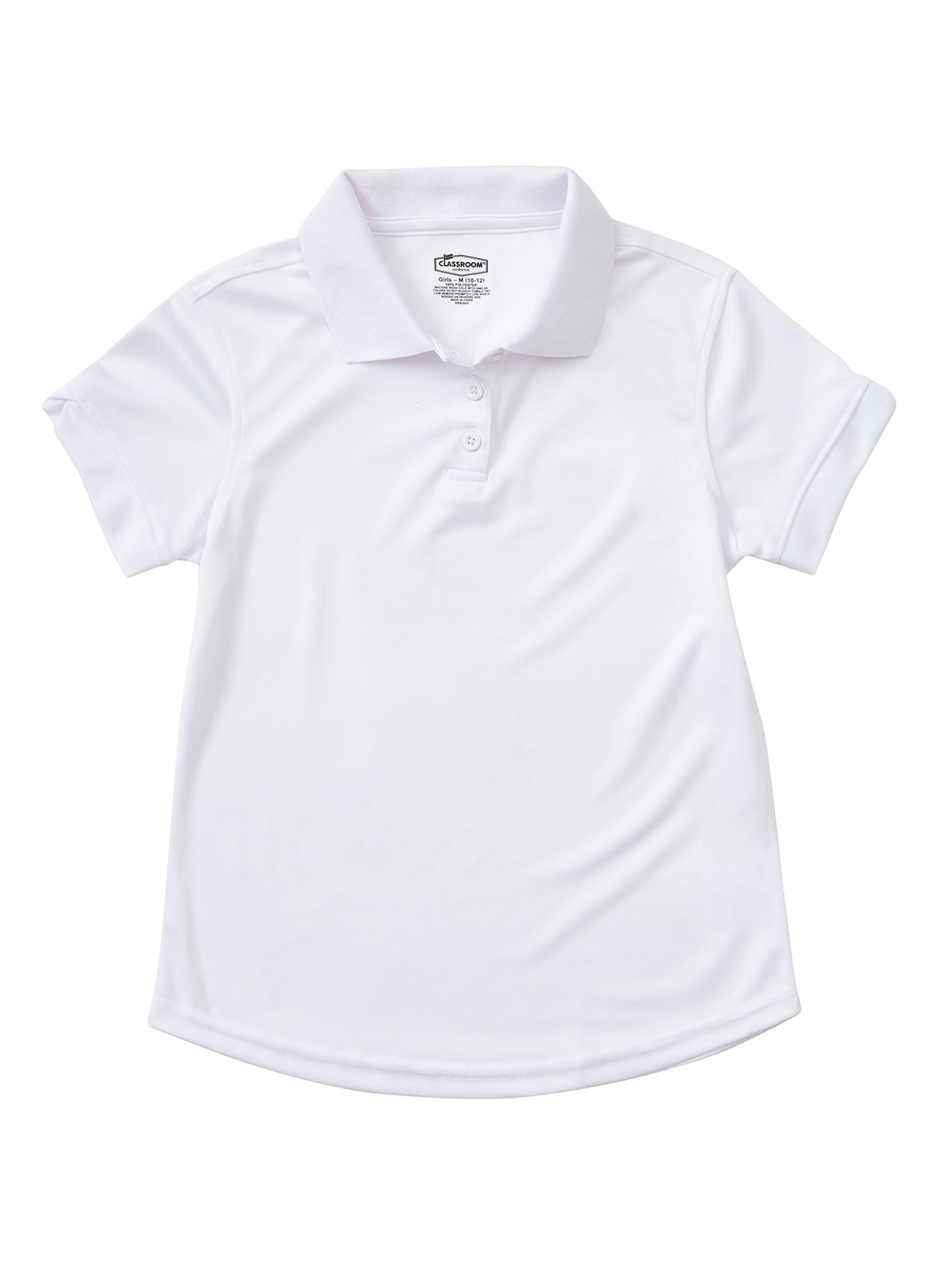 Girls' Short Sleeve Moisture Wicking Polo - 58632 - SS White