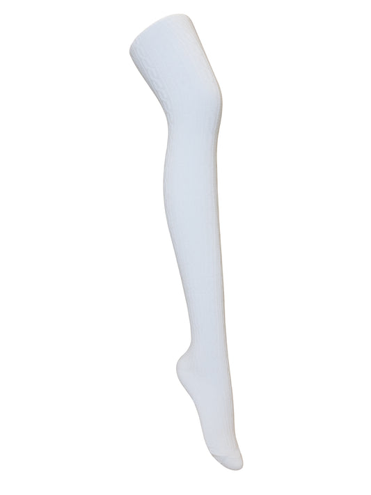 Junior Girls' Cable Knit Tights - 5HF302 - White