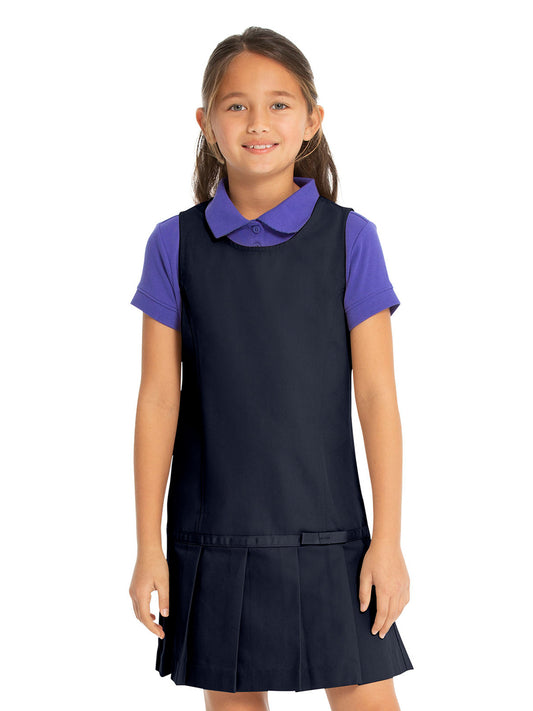 Girls' Youth Drop Waist Jumper w/Ribbon Bow - 64232 - Navy